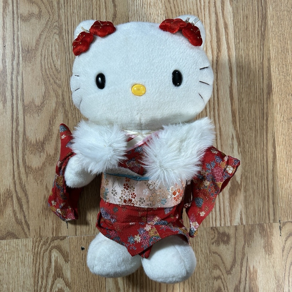 Authentic Hello Kitty Plush Doll Limited Edition 2002 Sanrio Kimono Dress *READ